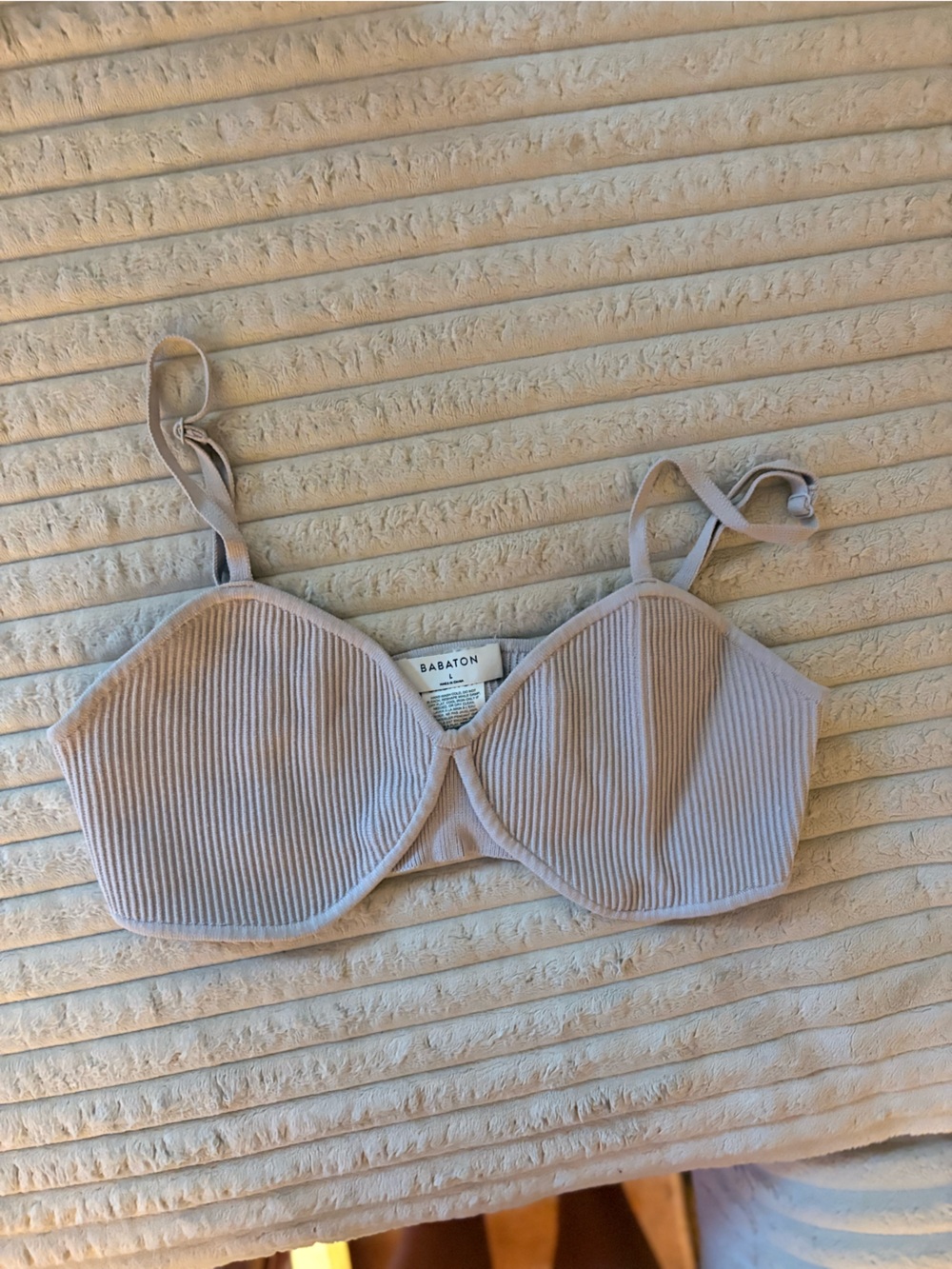 Babaton Ribbed Bralette in Nude-Taupe